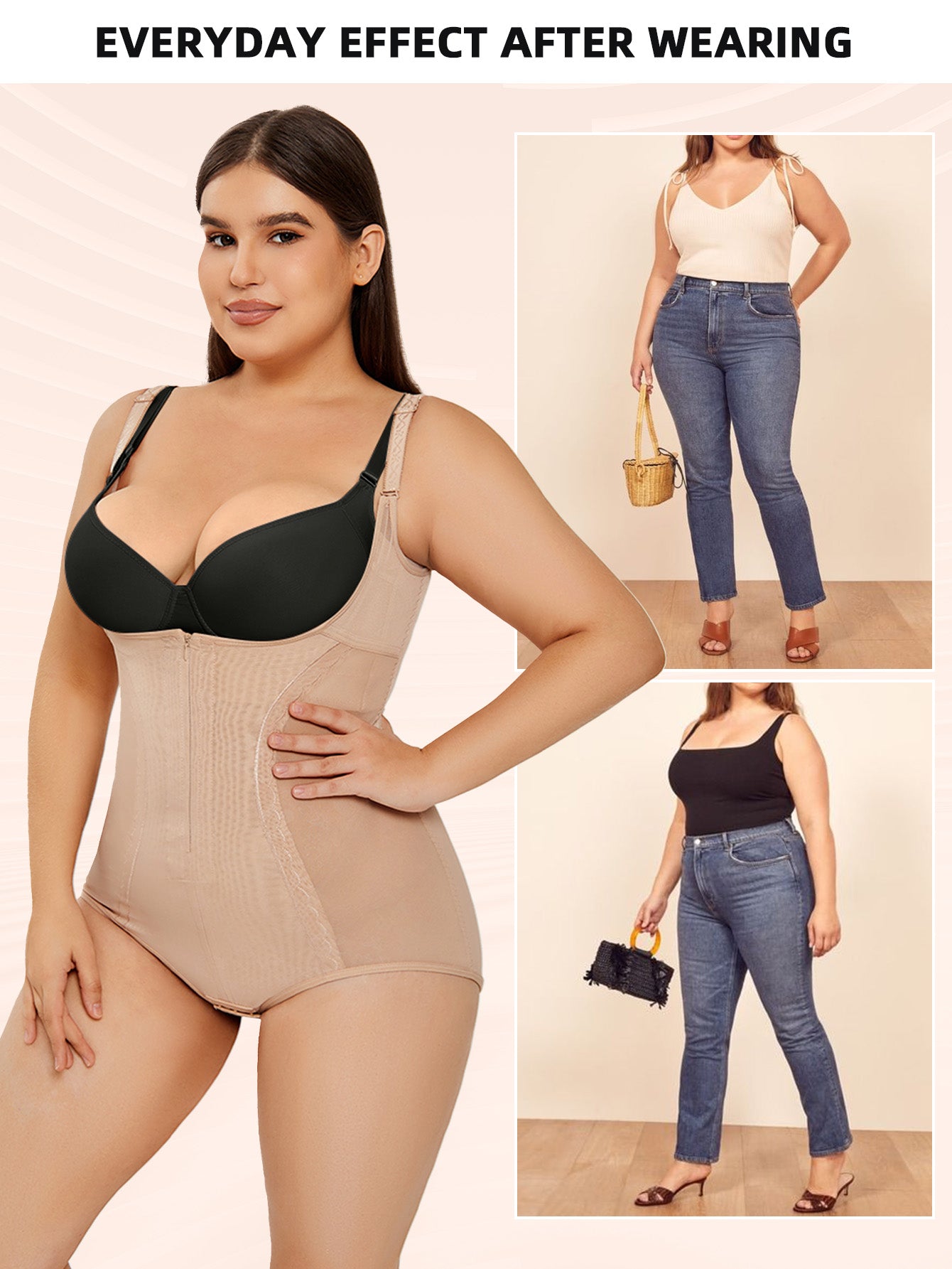 Sheer Mesh Slim Body Shaper Plus Size - MINOOO's