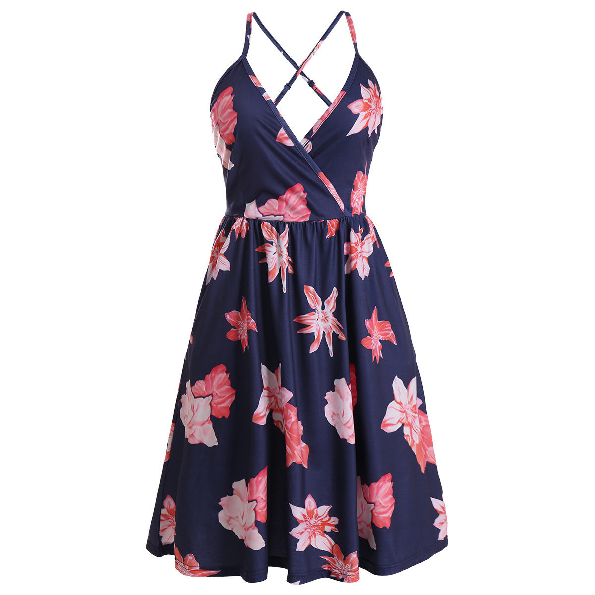 Floral Nocturne V-Neck Dress - MINOOO's
