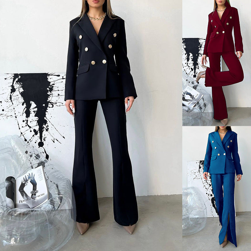 Double-Breasted Women's Suit - MINOOO's