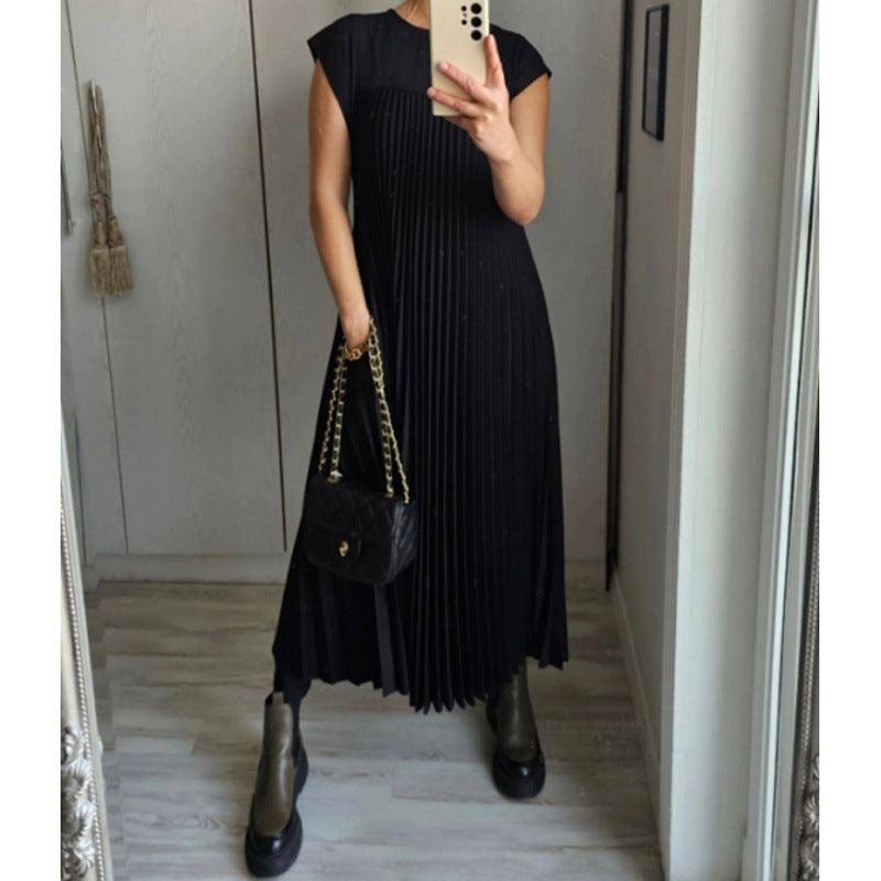 Elegant Plus Size Pleated Maxi Dress - MINOOO's
