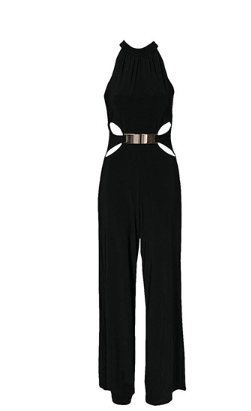 Long-sleeved high-neck flared pants black sling jumpsuit - MINOOO's