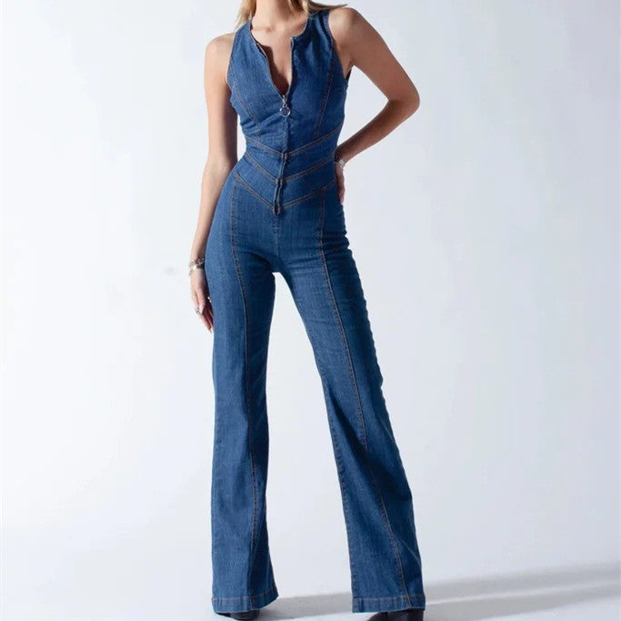 Retro Revival Denim Jumpsuit - MINOOO's