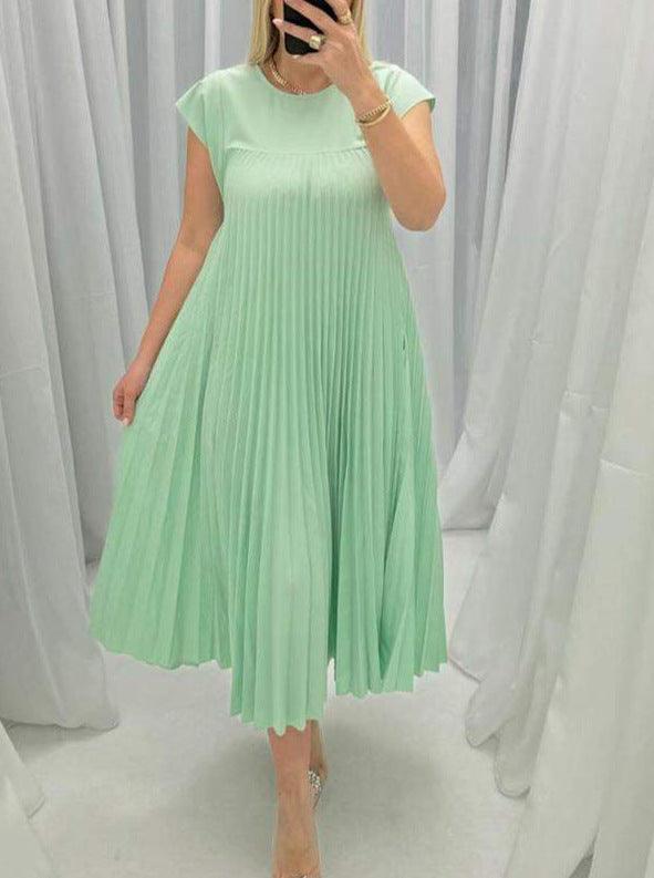 Elegant Plus Size Pleated Maxi Dress - MINOOO's