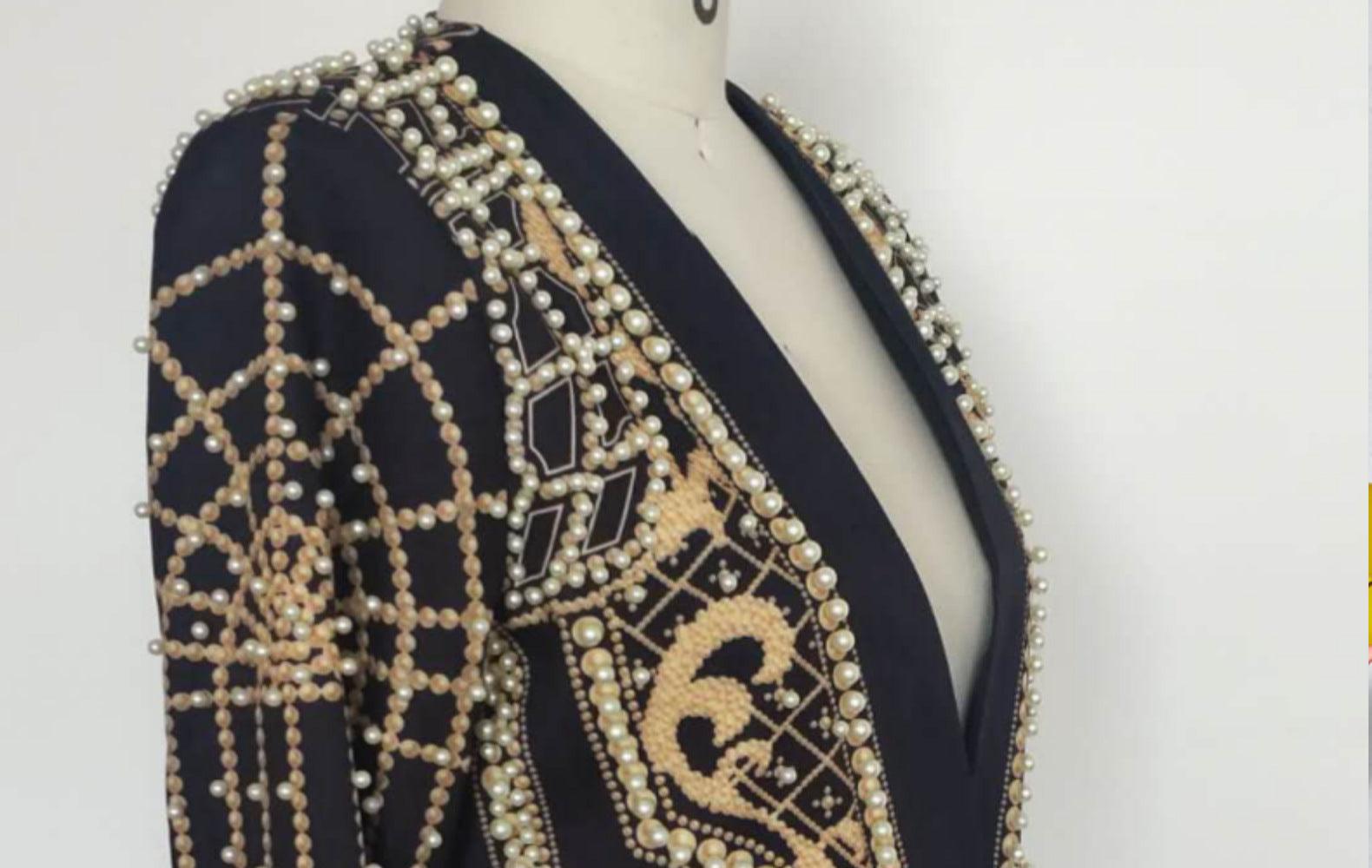 Luxe Beaded Blazer Couture - MINOOO's