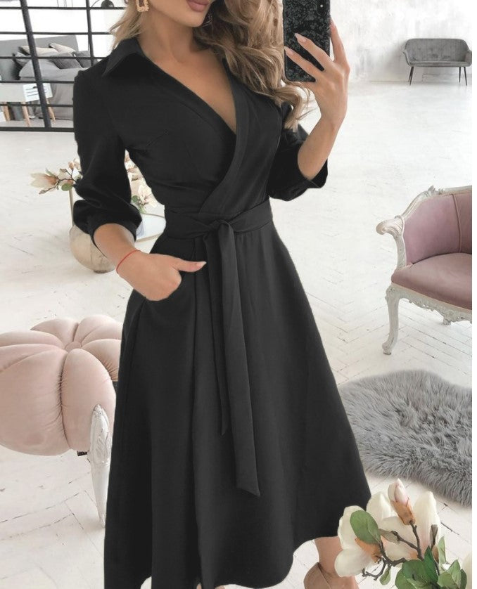 Summer New Geometric Print Belt Dress - MINOOO's