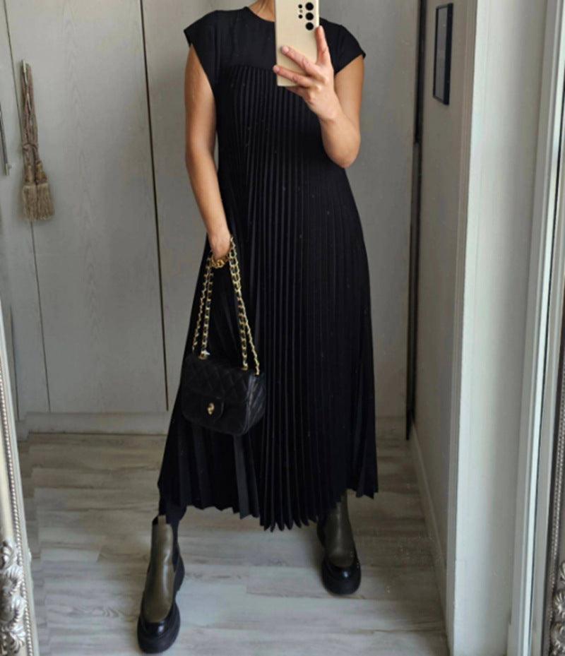 Elegant Plus Size Pleated Maxi Dress - MINOOO's