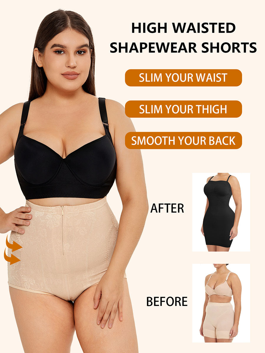 Lace High Waisted Body Shaper Plus Size - MINOOO's