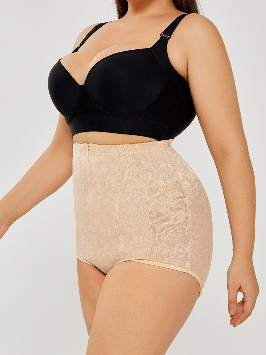 Lace High Waisted Body Shaper Plus Size - MINOOO's
