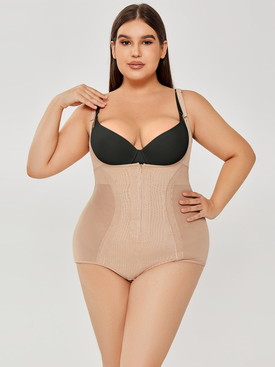 Sheer Mesh Slim Body Shaper Plus Size - MINOOO's