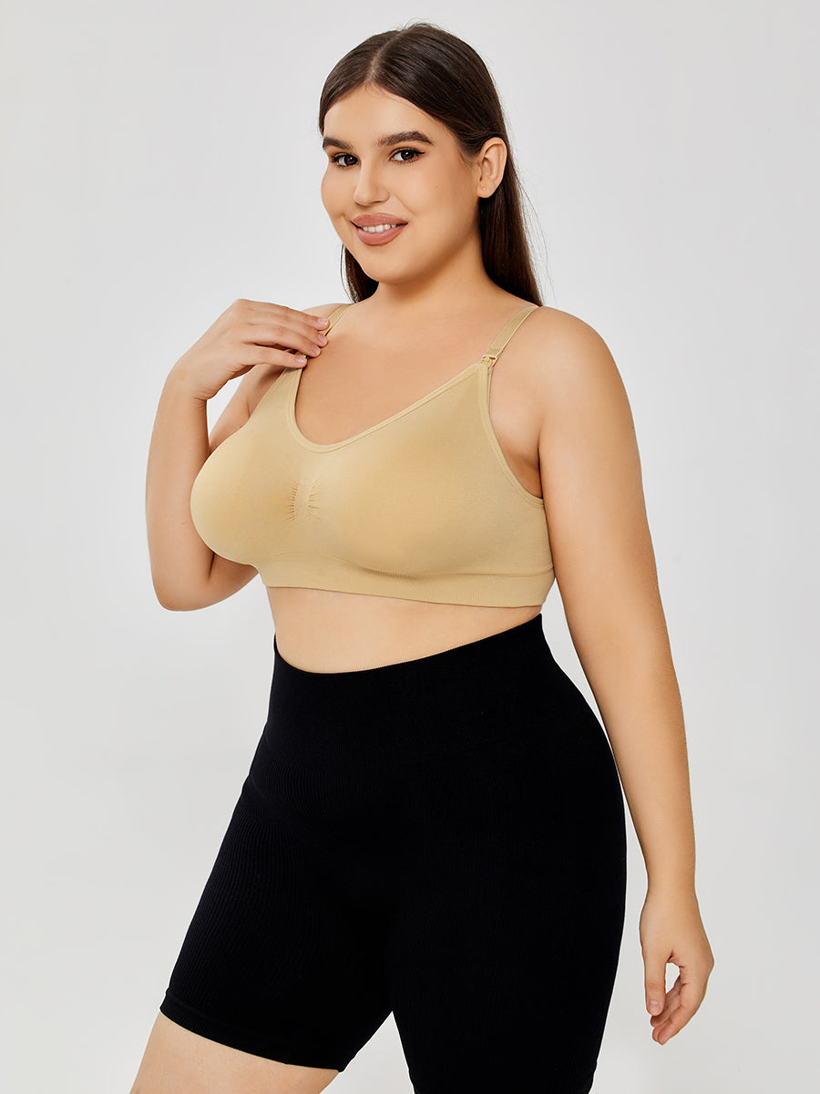 Comfortable +Size Cotton Wirefree Bra - MINOOO's
