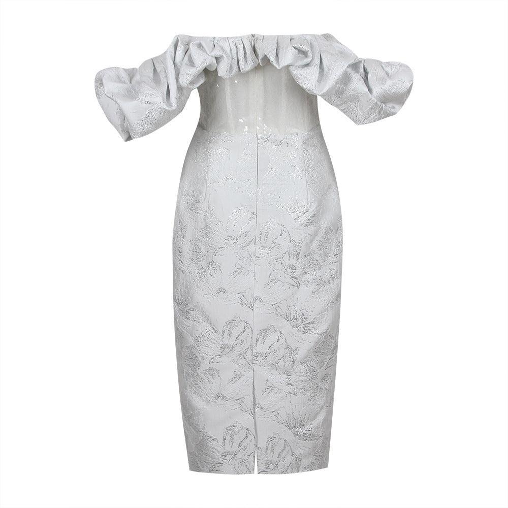 Chic Ruffled and Floral-Print Party Dress - MINOOO's