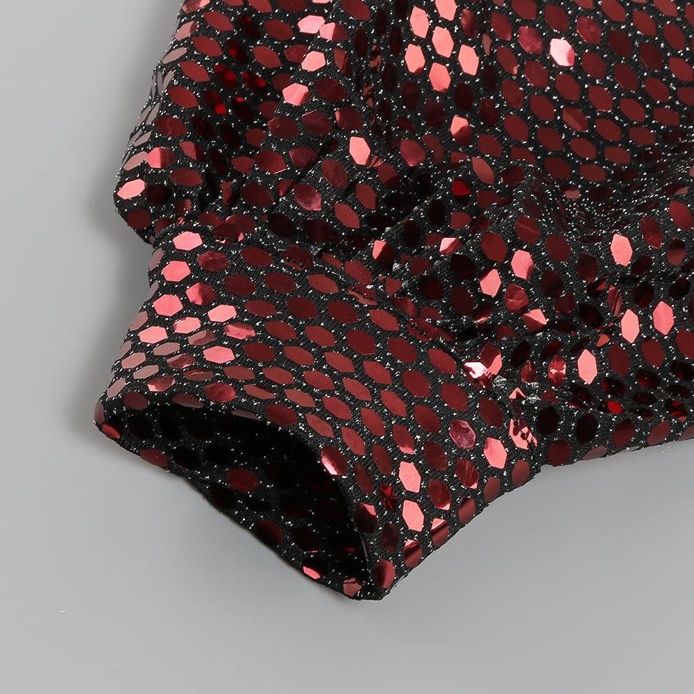 Glamorous One-Shoulder Sequin Mini Dress - MINOOO's