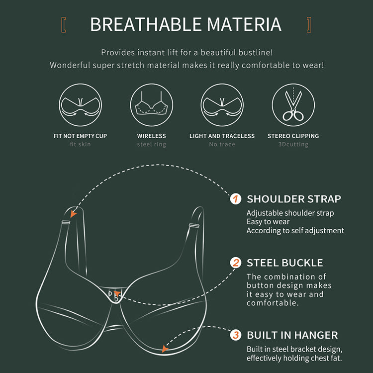 Underwired Lace Jacquard +Size Bra - MINOOO's