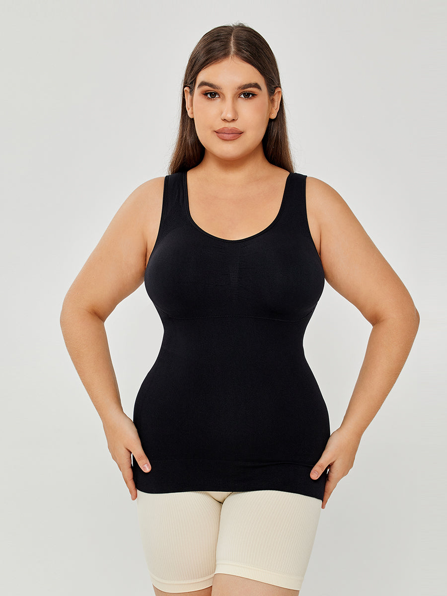 Stretch Cotton Cami With Built-in Shelf Bra - MINOOO's