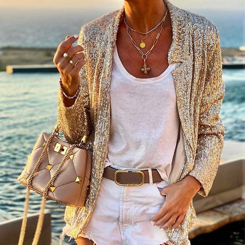 Golden Sunset Sequin Jacket - MINOOO's