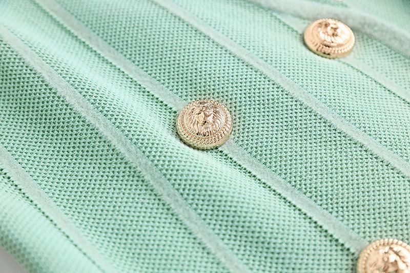 Elegant Mint Knit Blazer Dress - MINOOO's