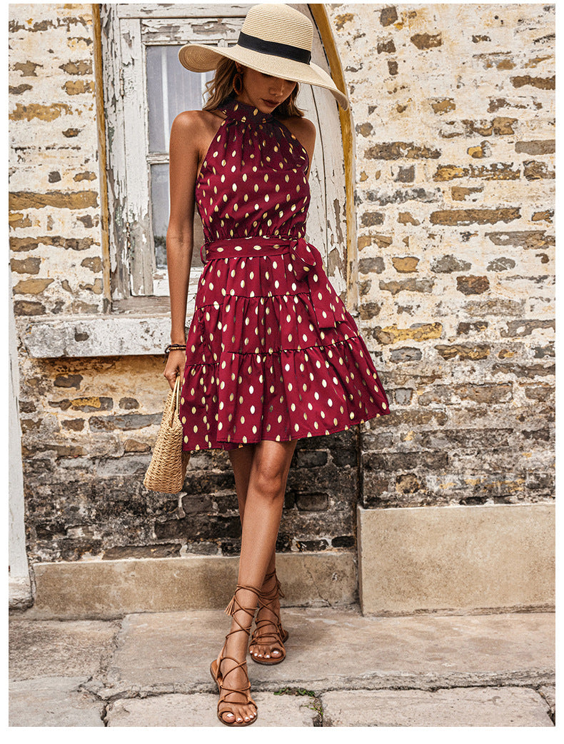 Summer Sleeveless Polka Dot Dress - MINOOO's