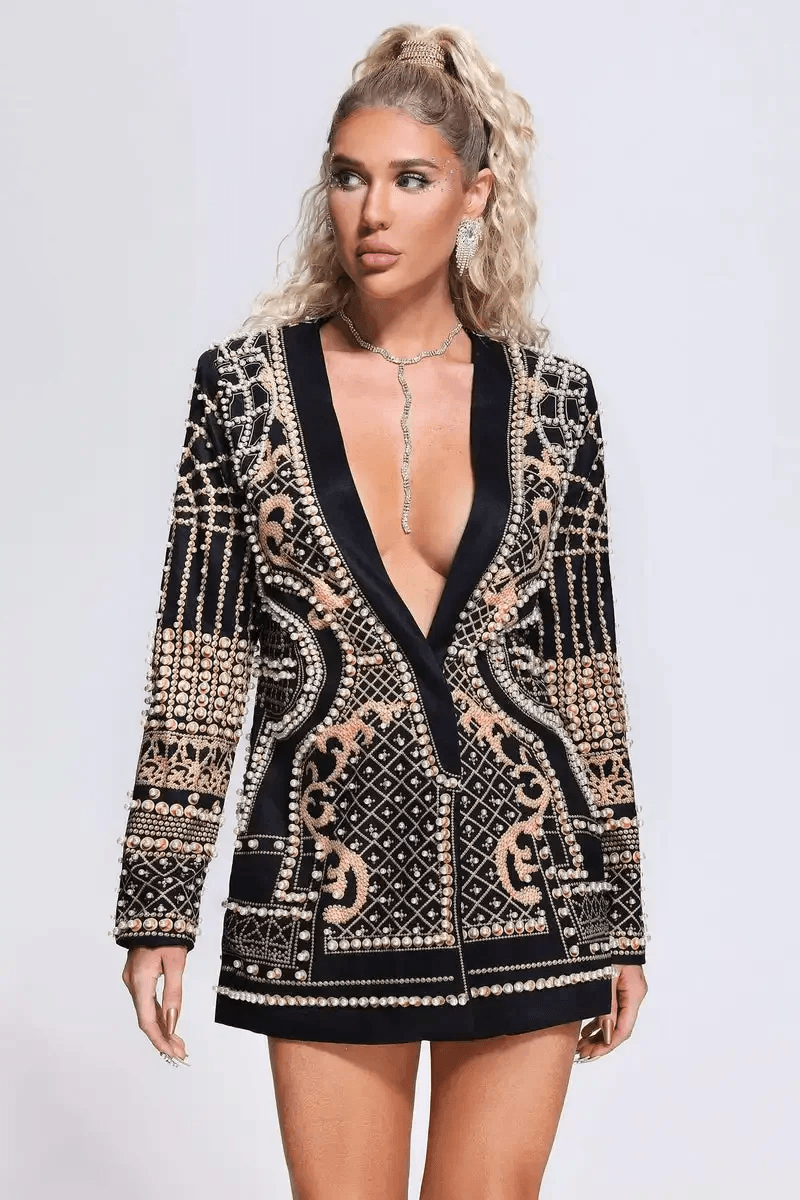 Luxe Beaded Blazer Couture - MINOOO's