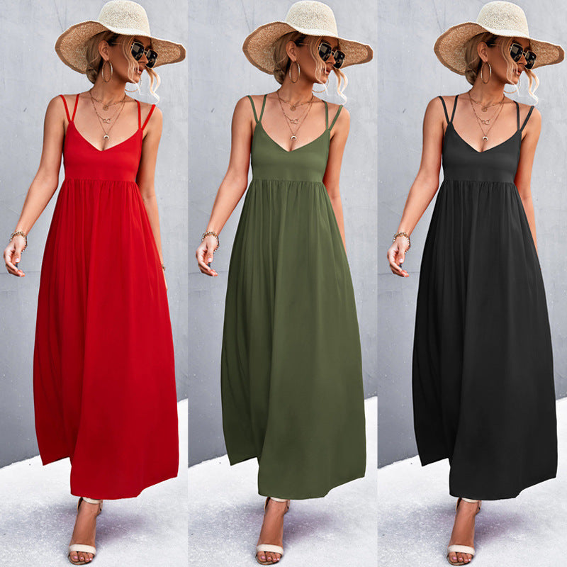 Elegant Strappy Maxi Dress - MINOOO's
