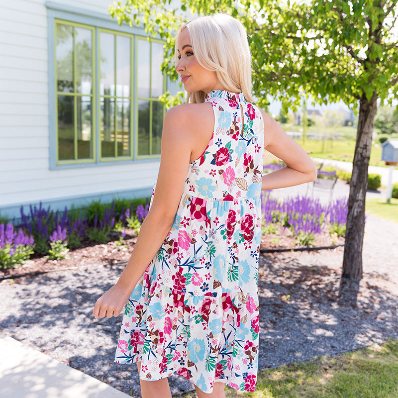 Floral Delight Halter Neck Dress - MINOOO's