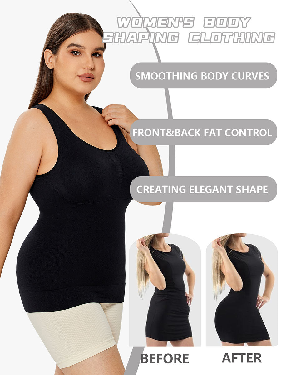 Stretch Cotton Cami With Built-in Shelf Bra - MINOOO's