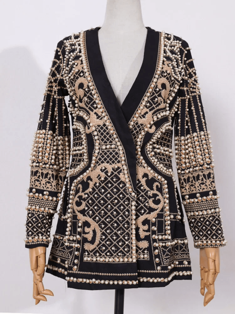 Luxe Beaded Blazer Couture - MINOOO's