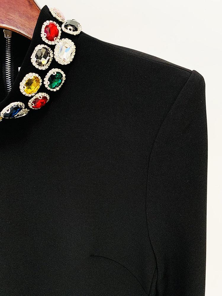 Regal Radiance Jeweled Mini Dress - MINOOO's