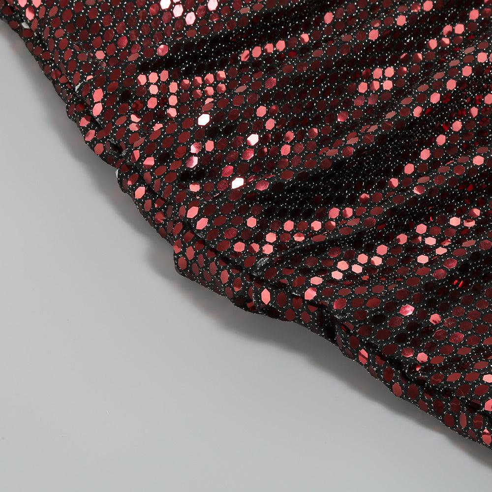 Glamorous One-Shoulder Sequin Mini Dress - MINOOO's