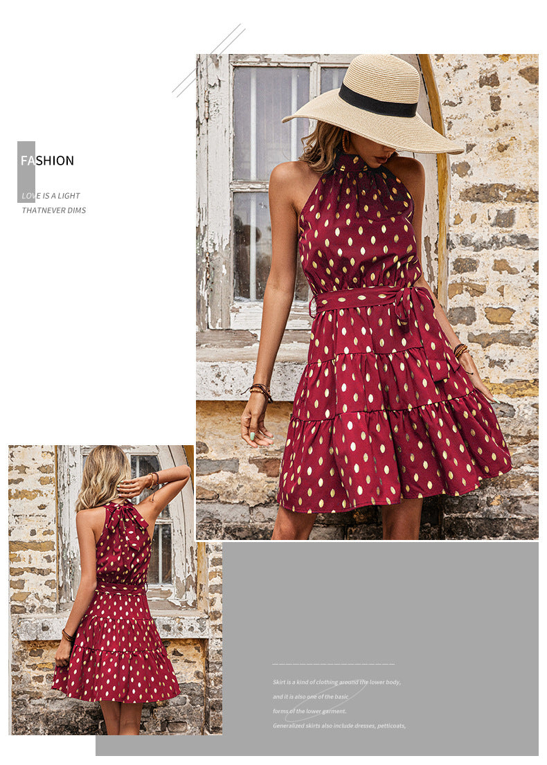 Summer Sleeveless Polka Dot Dress - MINOOO's