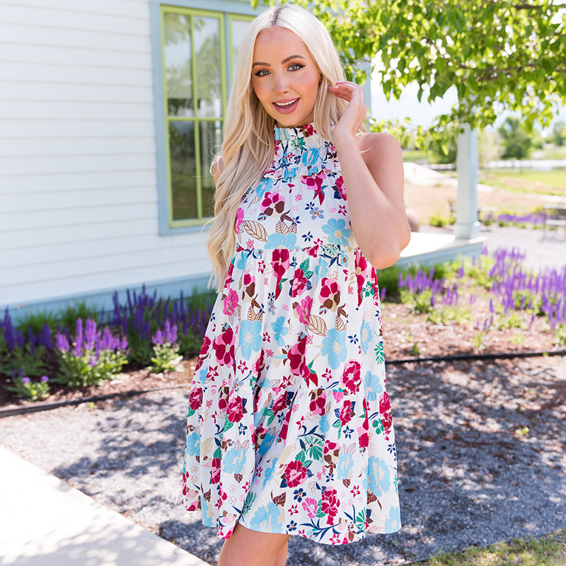 Floral Delight Halter Neck Dress - MINOOO's