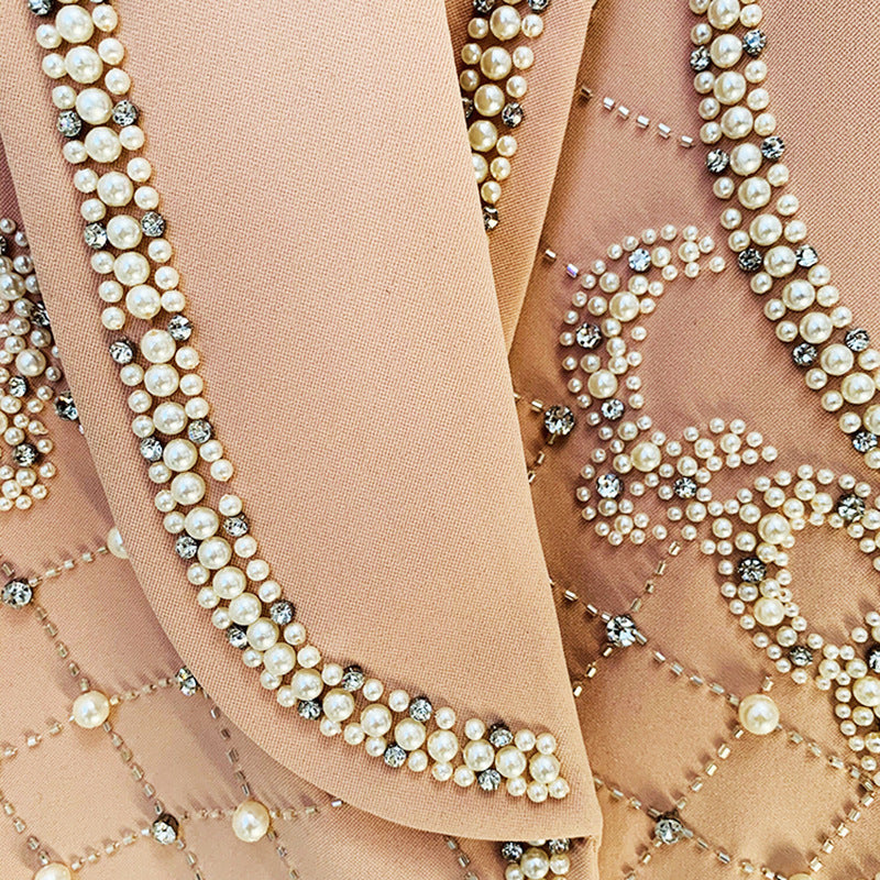 Opulent Elegance: Handmade Beaded Suit dress Jacket - MINOOO's