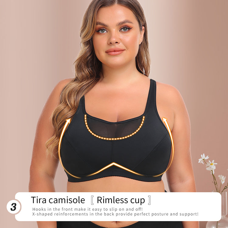 Hollow Mesh Camisole Bra +Size Bra - MINOOO's