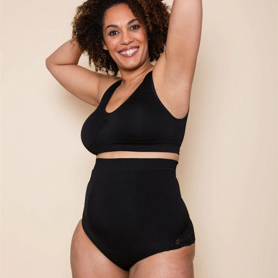 Ladies High Waist Silicone Non-Slip Dispensing Lace Shapewear Pants - MINOOO's