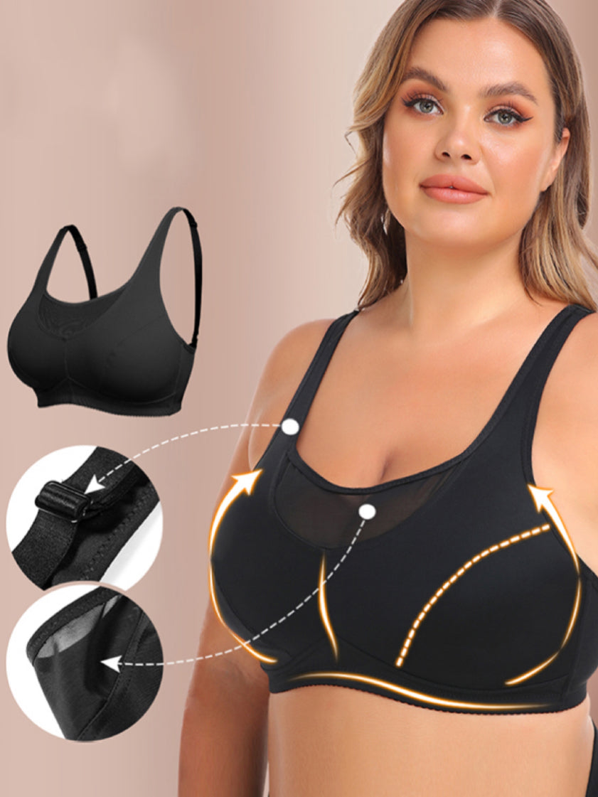 Hollow Mesh Camisole Bra +Size Bra - MINOOO's