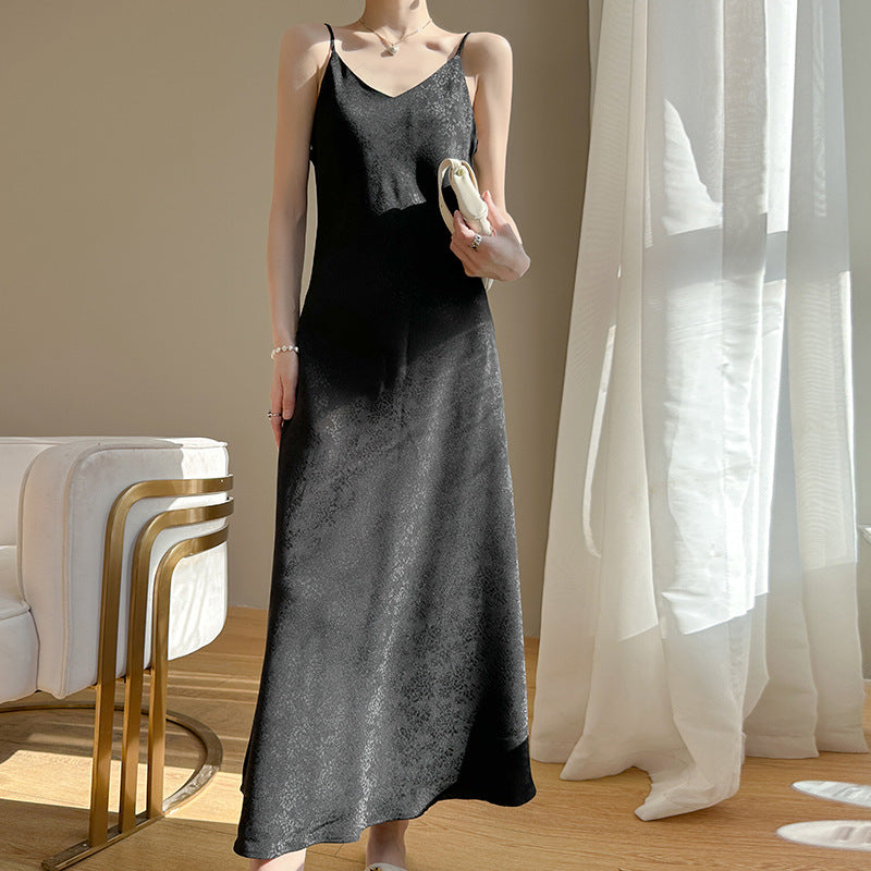 Sophisticated Acetate Satin Slip Dress - MINOOO's