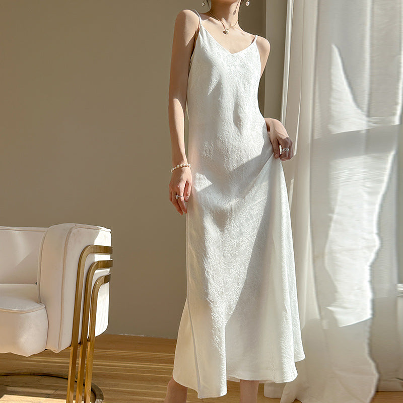 Sophisticated Acetate Satin Slip Dress - MINOOO's