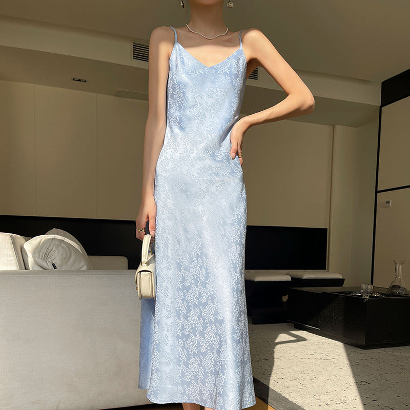 Sophisticated Acetate Satin Slip Dress - MINOOO's