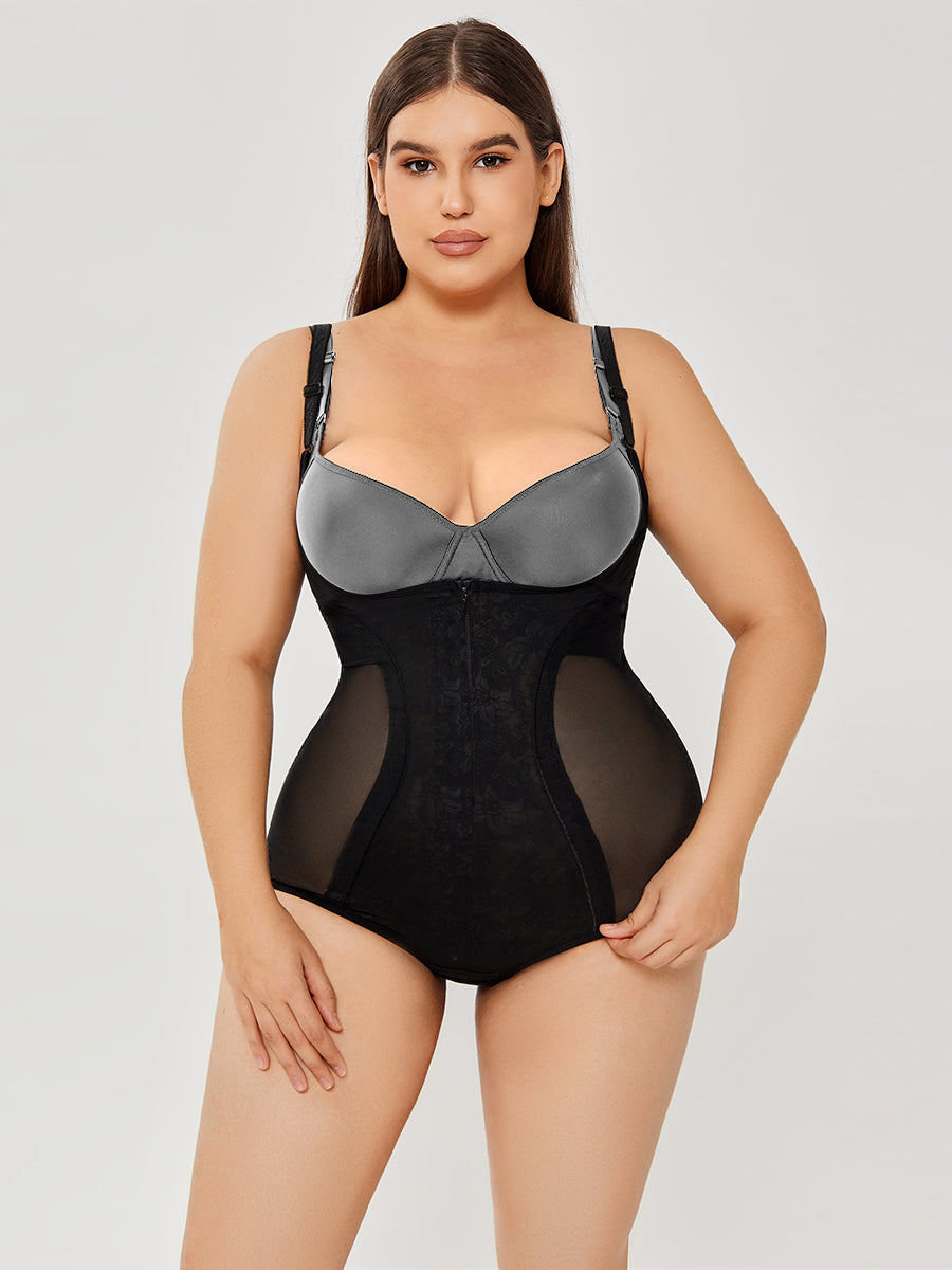 Sheer Mesh Slim Body Shaper Plus Size - MINOOO's