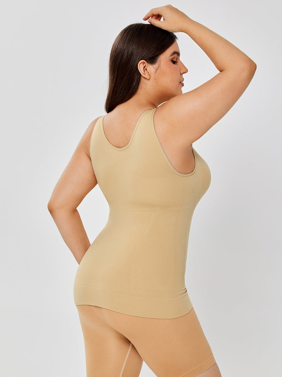 Stretch Cotton Cami With Built-in Shelf Bra - MINOOO's