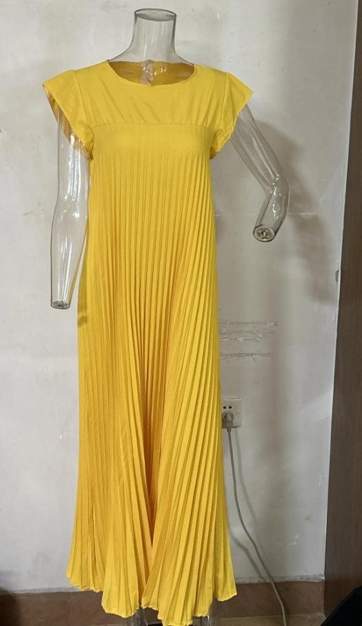 Elegant Plus Size Pleated Maxi Dress - MINOOO's