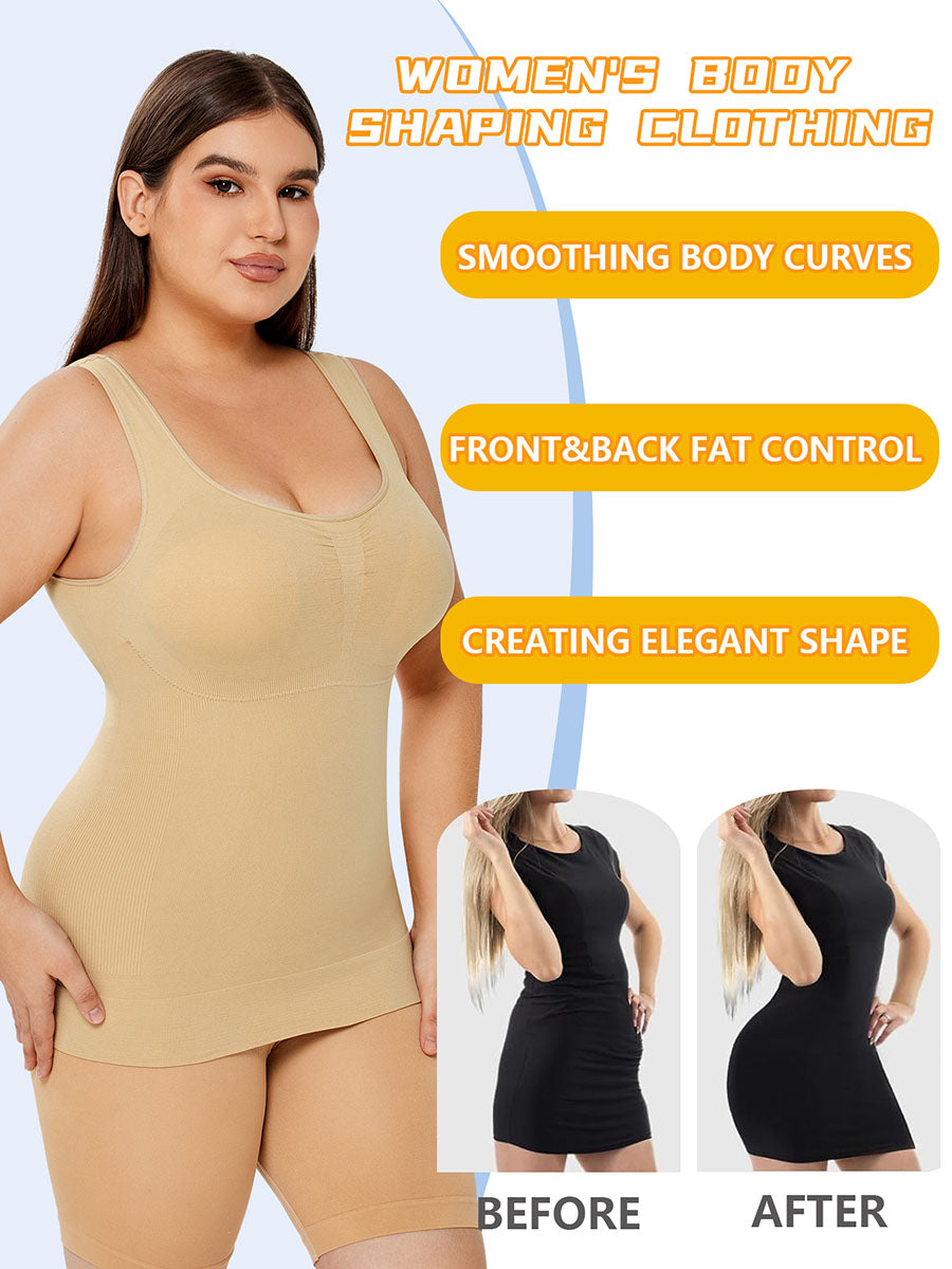 Stretch Cotton Cami With Built-in Shelf Bra - MINOOO's