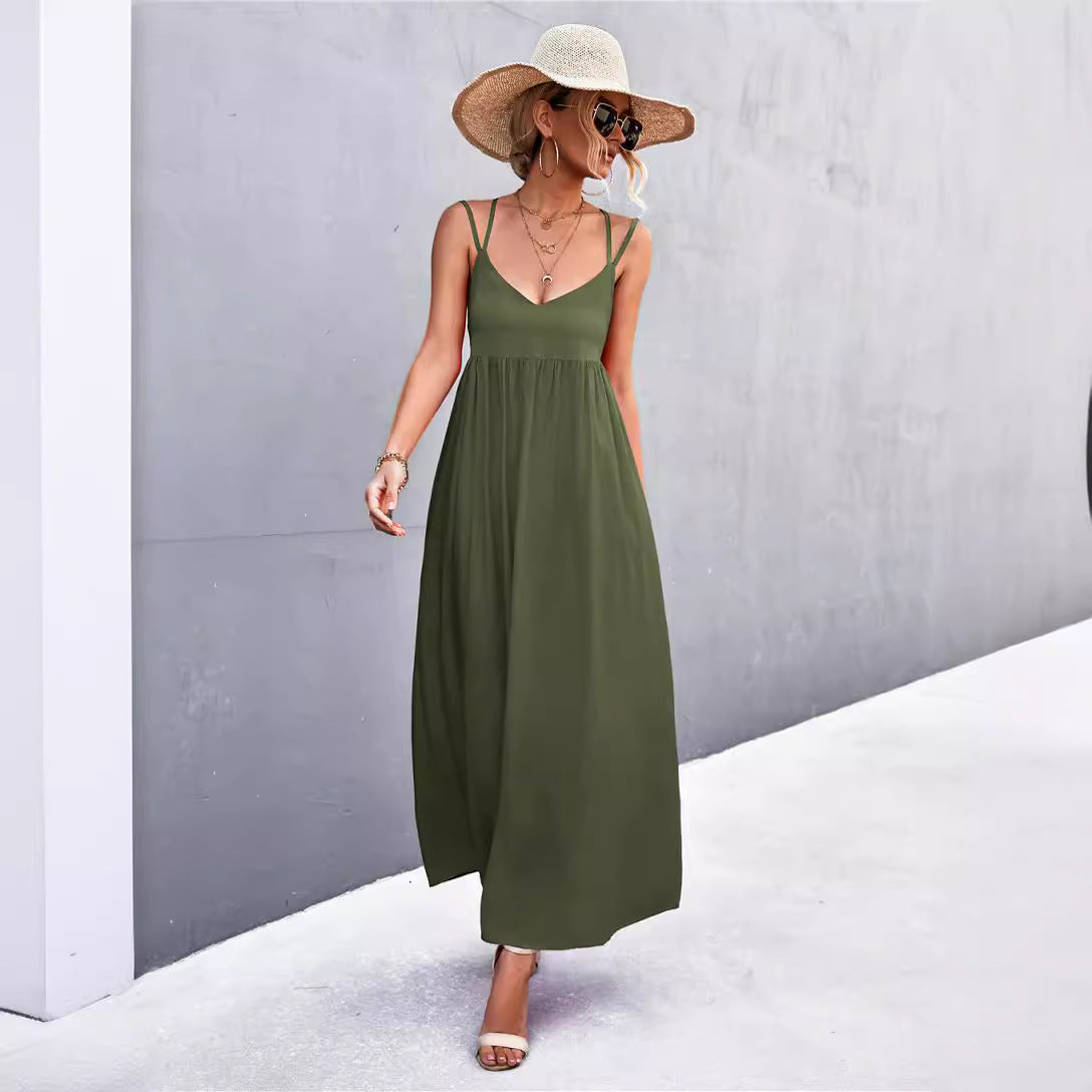 Elegant Strappy Maxi Dress - MINOOO's