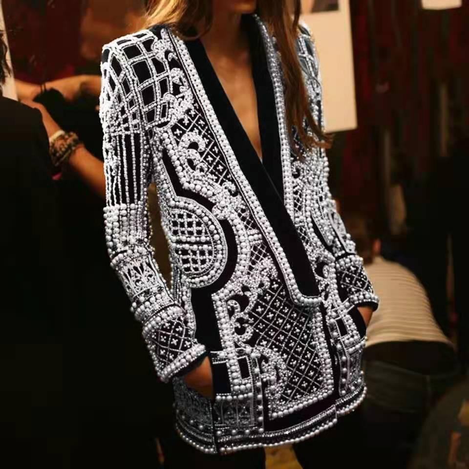 Luxe Beaded Blazer Couture - MINOOO's