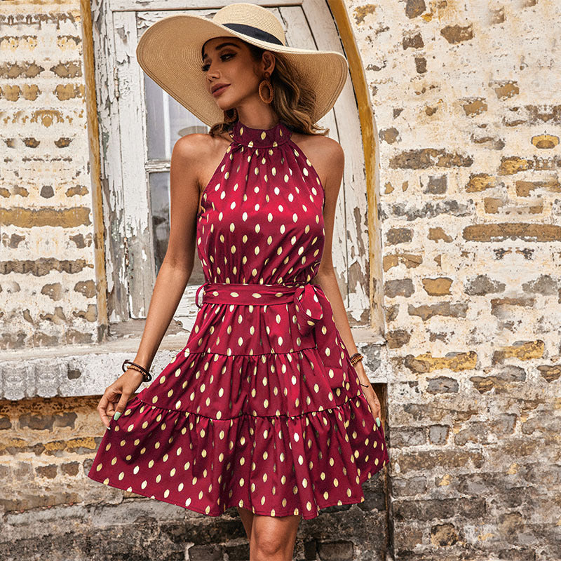 Summer Sleeveless Polka Dot Dress - MINOOO's