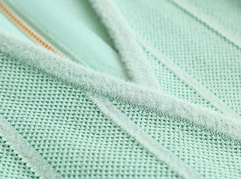 Elegant Mint Knit Blazer Dress - MINOOO's