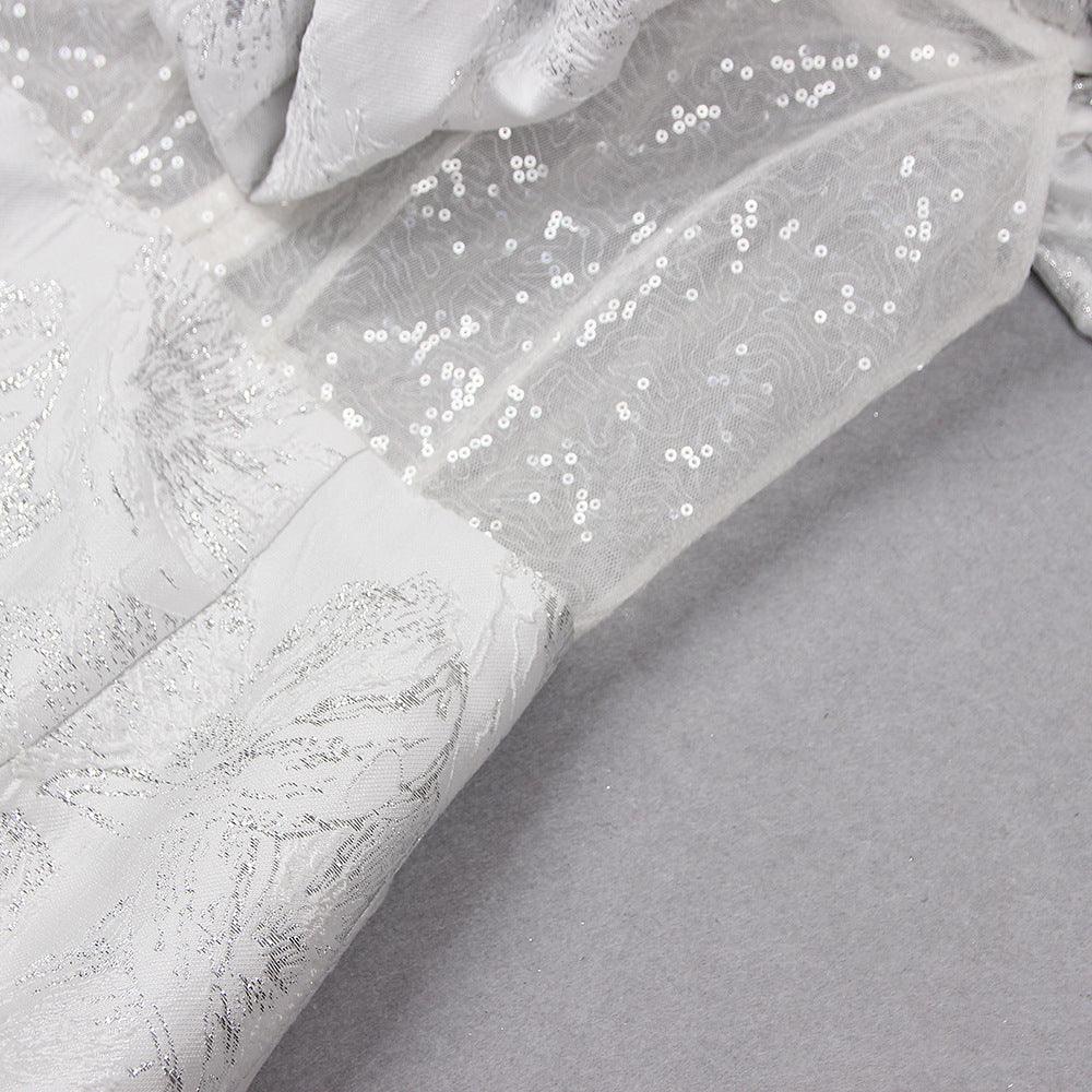 Chic Ruffled and Floral-Print Party Dress - MINOOO's